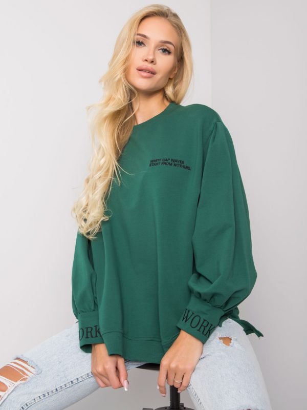 Ciemnozielona bluza bez kaptura Laylin