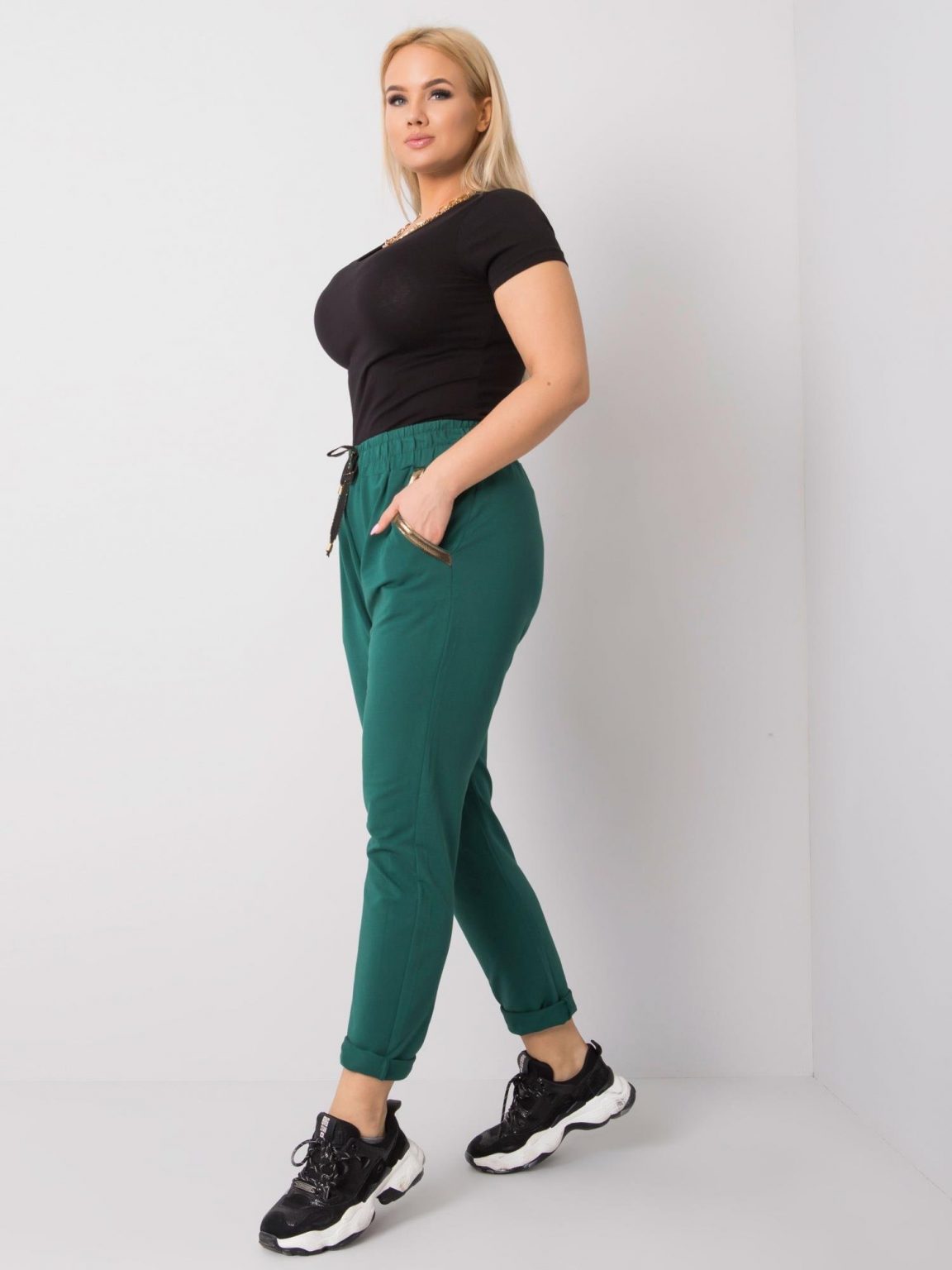 Zielone spodnie plus size Ericca