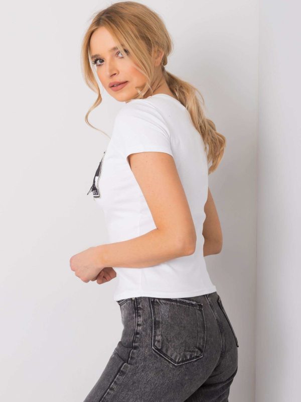 Biały t-shirt Fionne