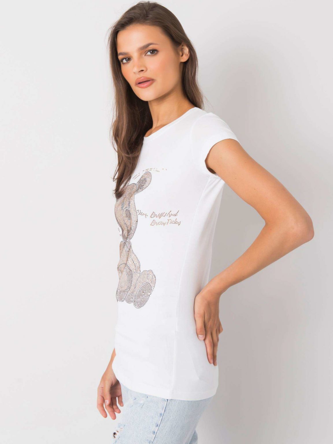 Biały t-shirt z aplikacją Misha