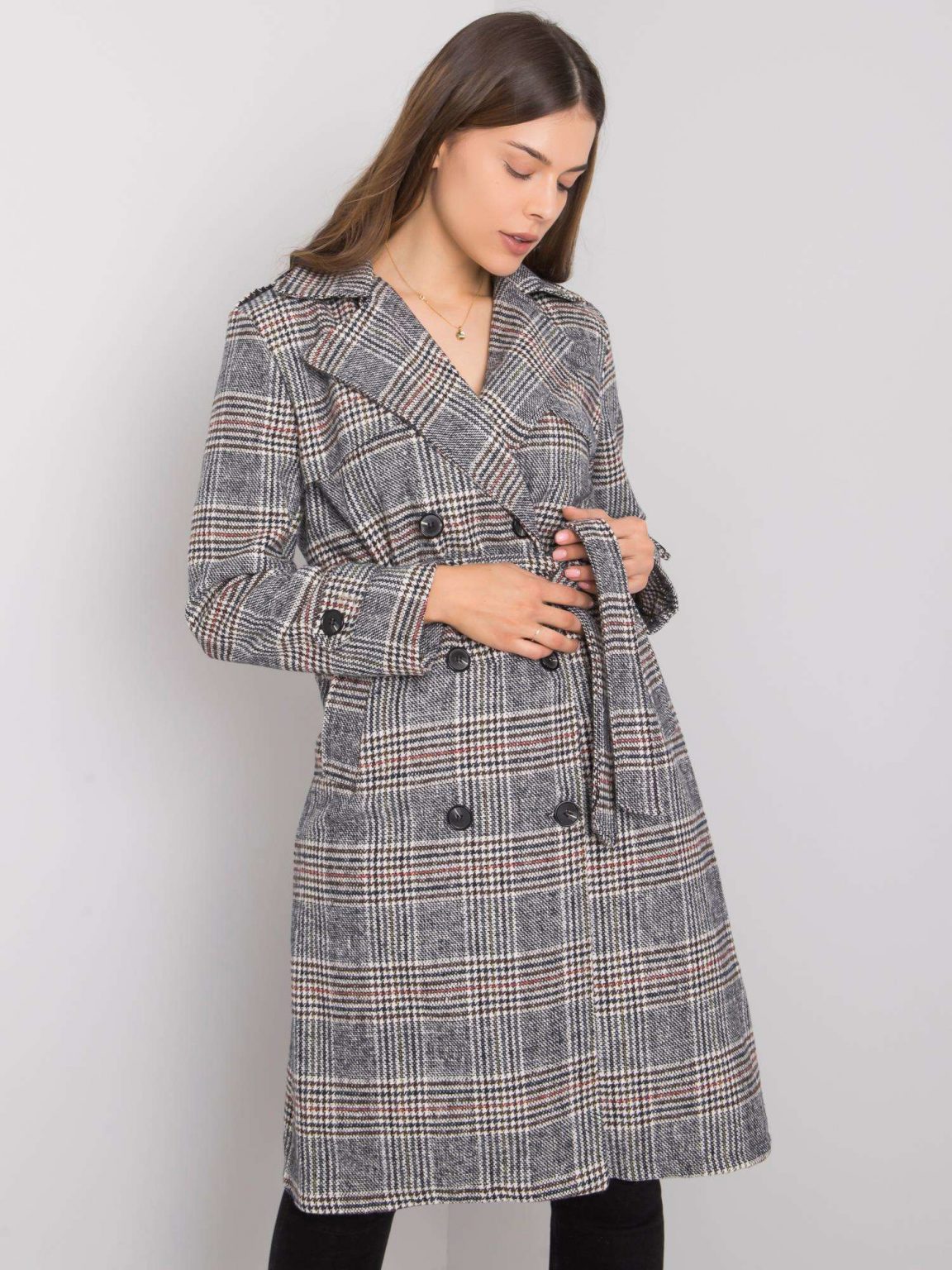 Czarno-biały płaszcz Adeline