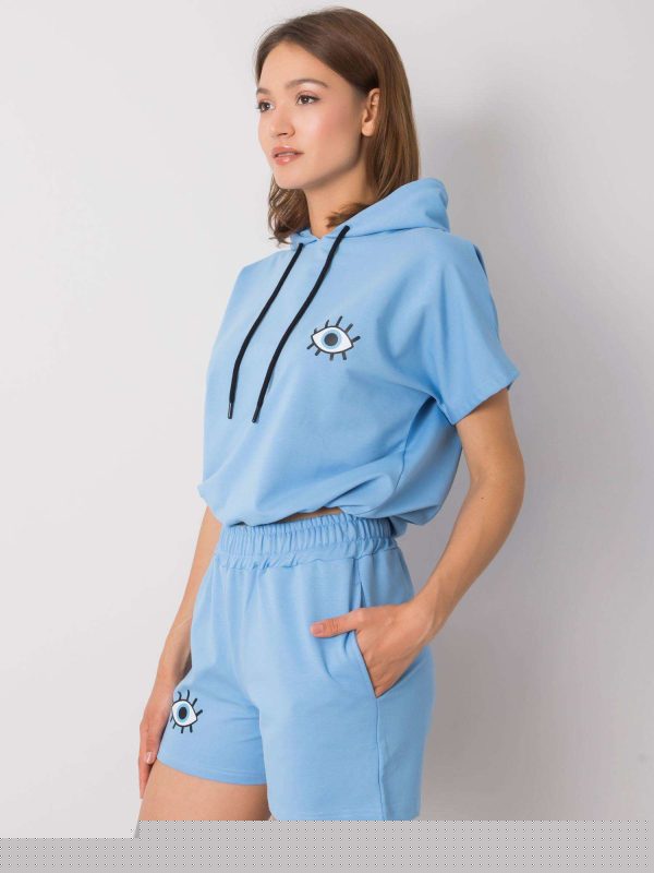 Niebieski komplet bawełniany Kaylie RUE PARIS