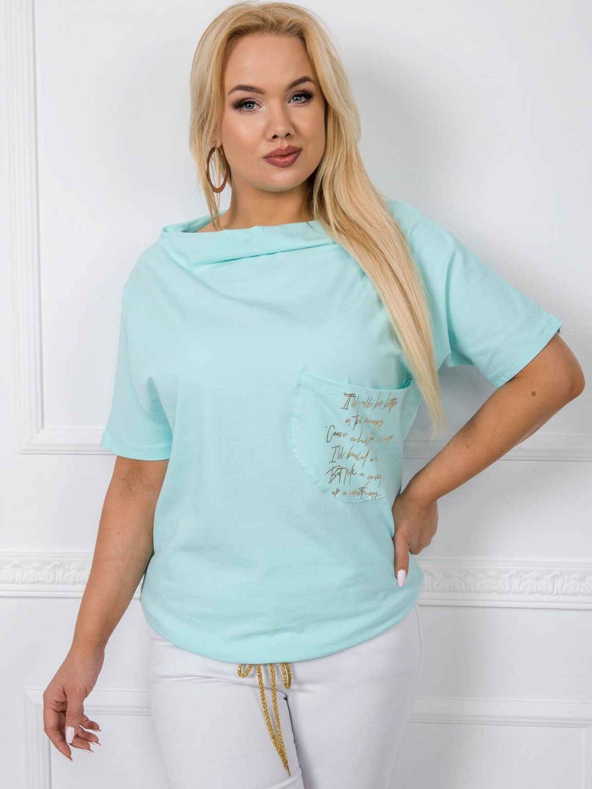 Jasnoniebieska bluzka plus size Haylie