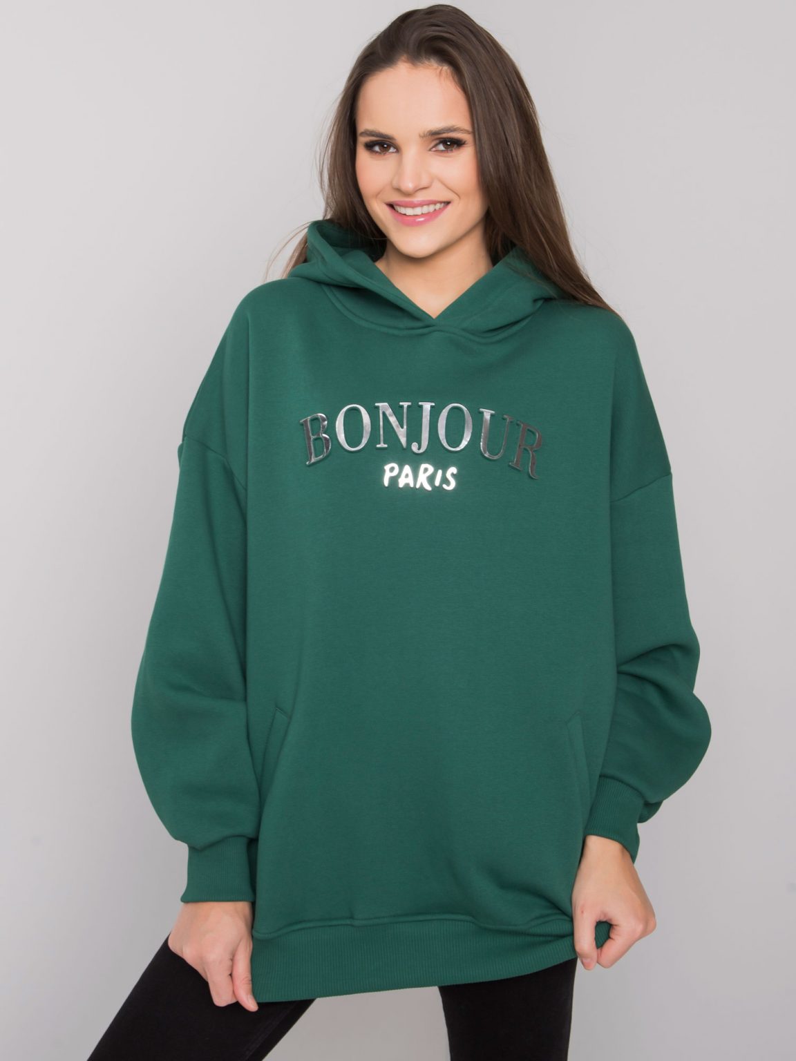 Ciemnozielona bluza z kiszeniami Lille RUE PARIS