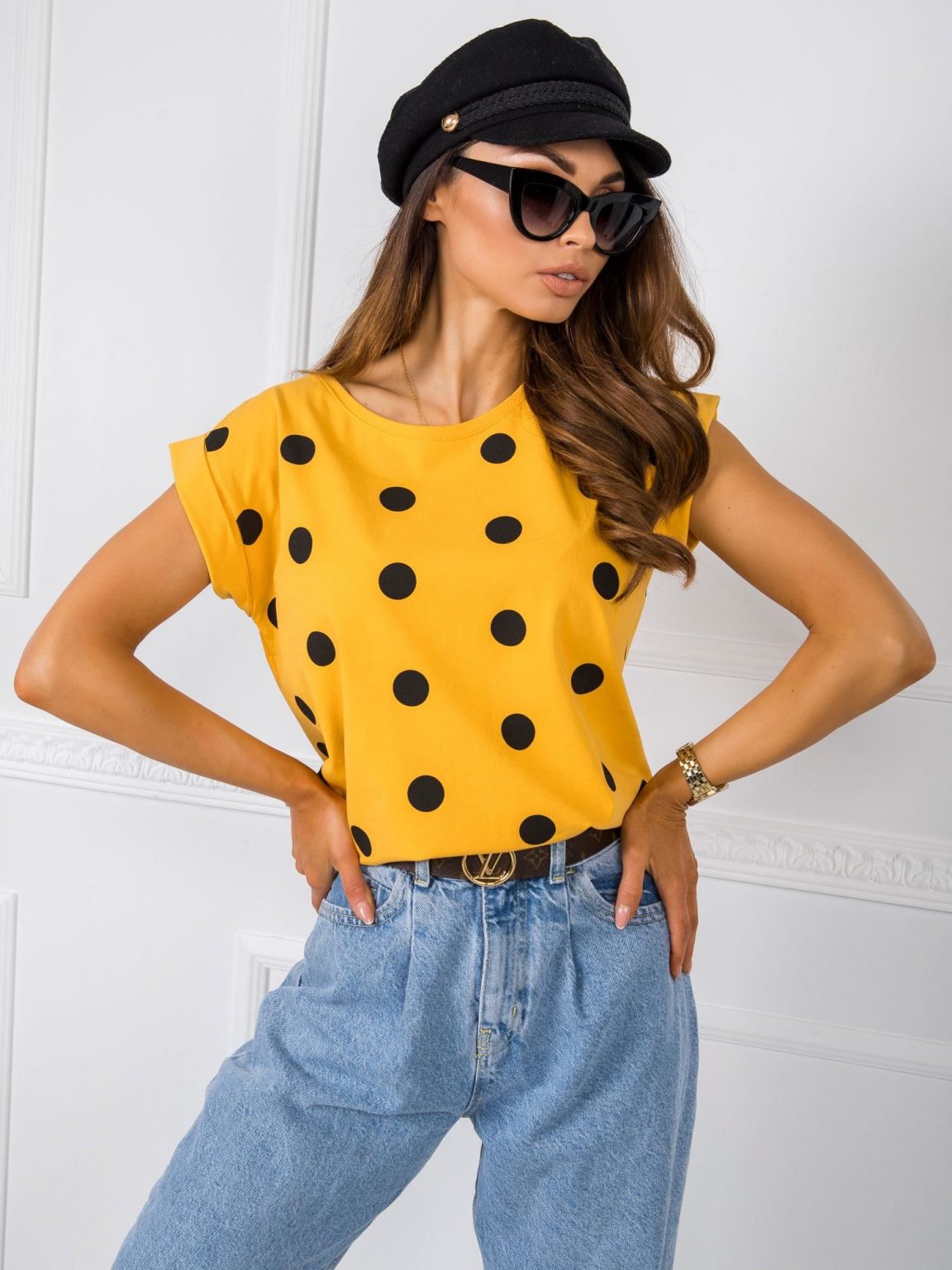 Musztardowy t-shirt Catrina