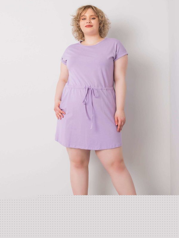 Jasnofioletowa sukienka mini plus size basic Kori