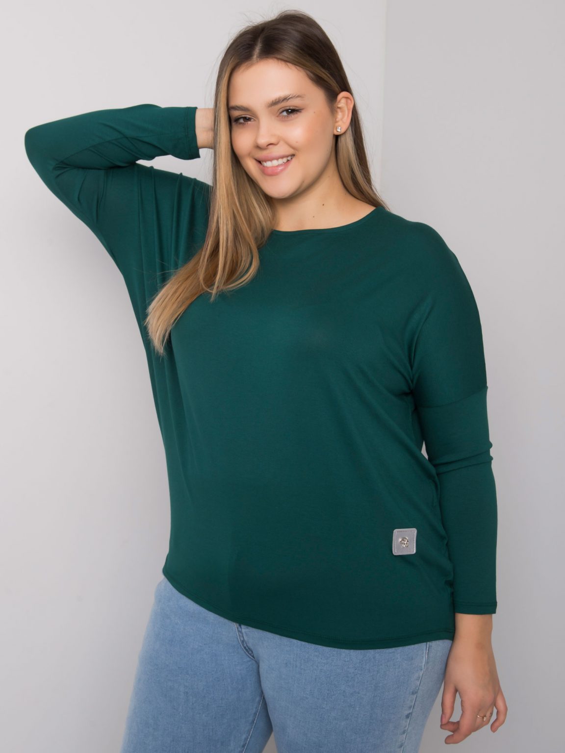 Ciemnozielona bluzka plus size Paloma