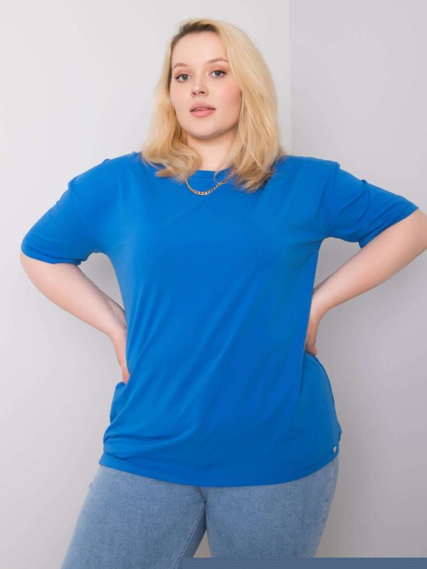 Ciemnoniebieski t-shirt plus size Gaia