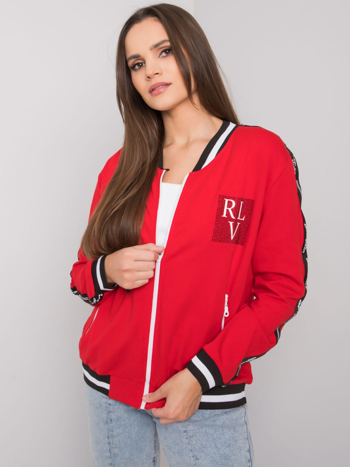 Czerwona bluza rozpinana Billie