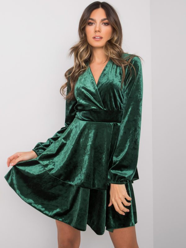 Zielona sukienka welurowa Alice RUE PARIS