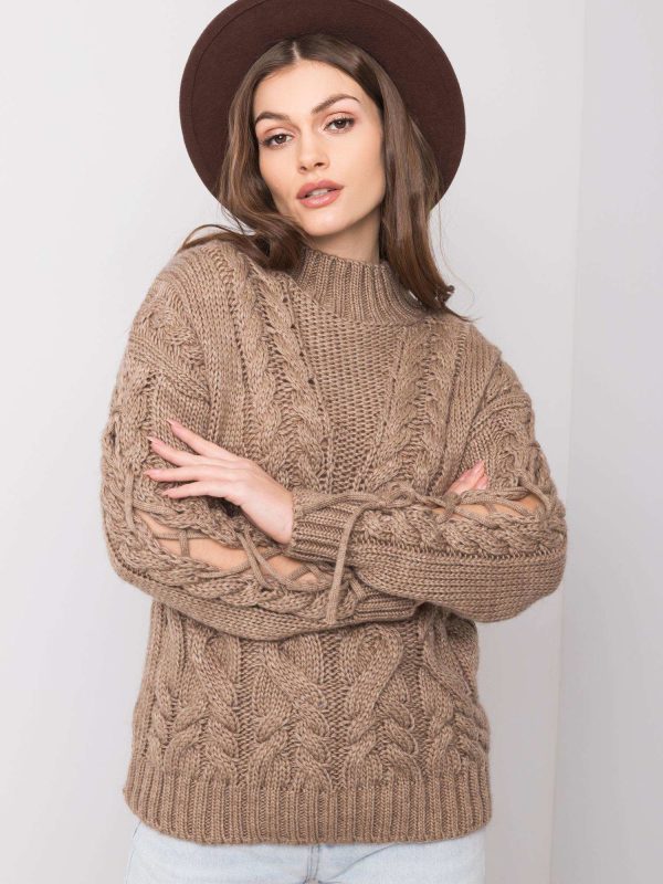 Ciemnobeżowy sweter Betsy