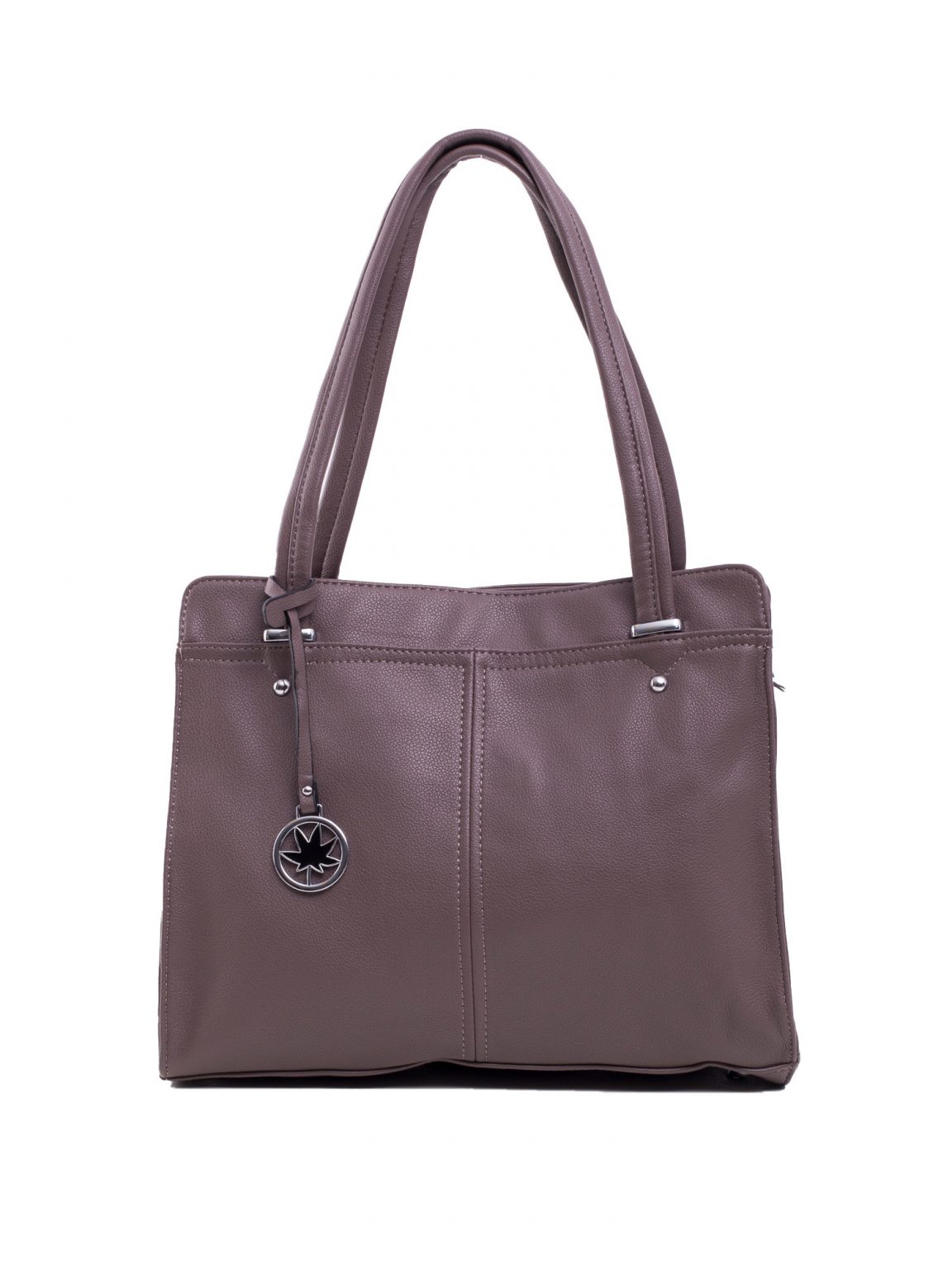 Khaki torba miejska z ekoskóry