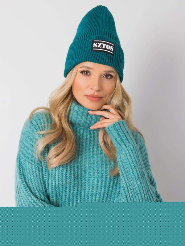 Morska czapka zimowa z naszywką