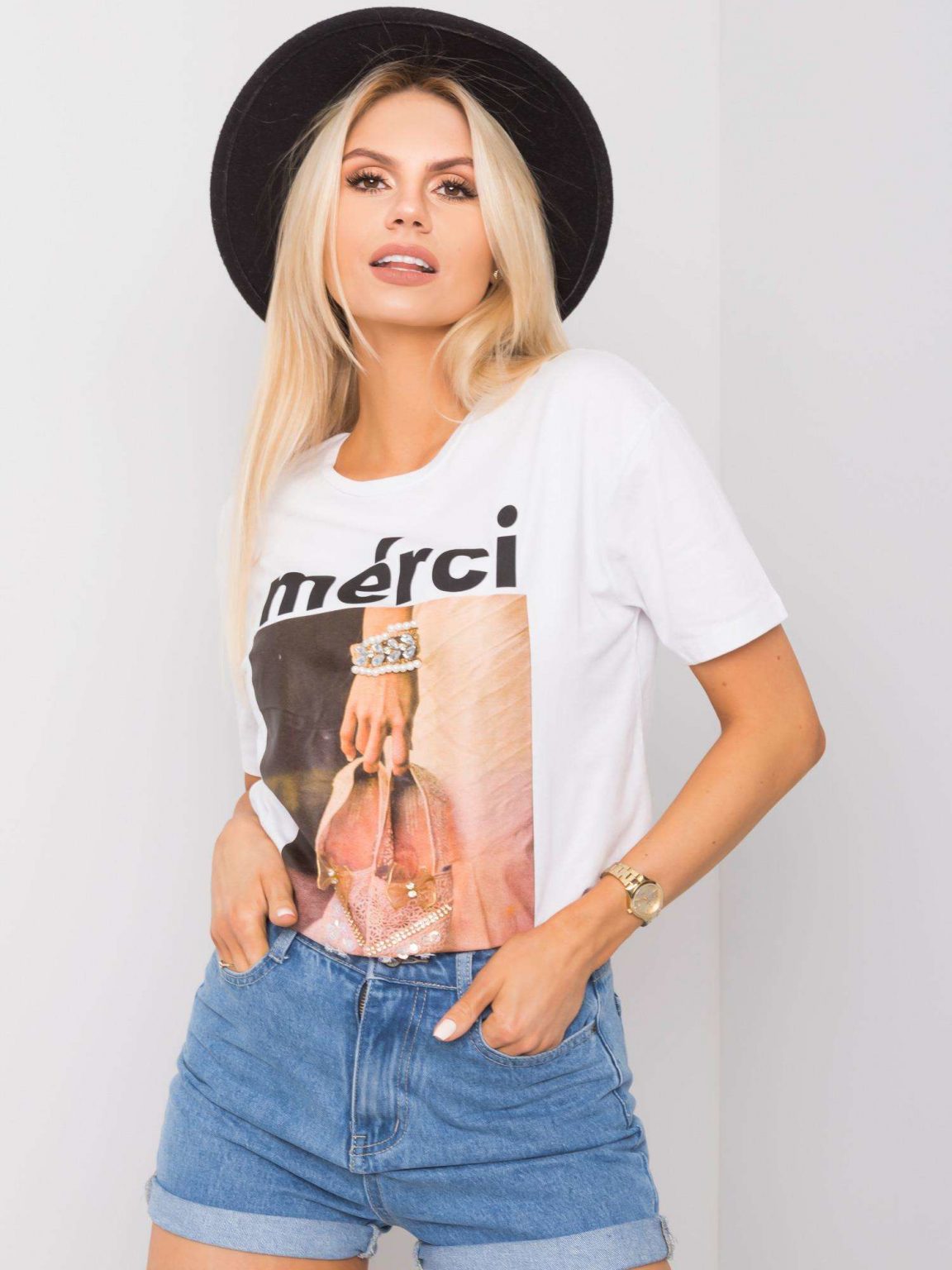 Biały t-shirt Kylie
