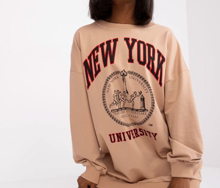 Hurtownia Beżowa dresowa bluza oversize Isla