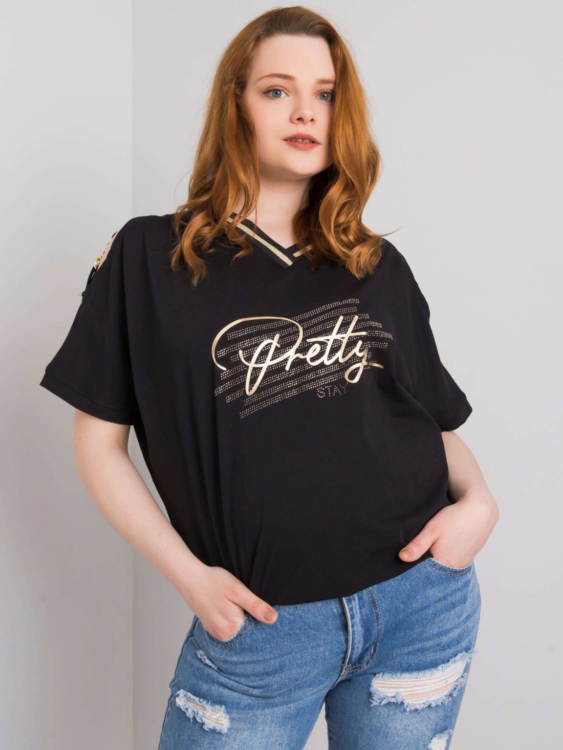 Czarna bluzka plus size Richelle