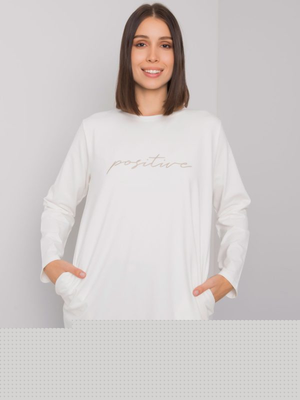 Ecru tunika plus size z napisem Kaylah