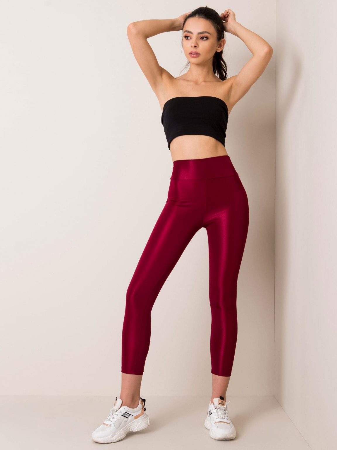 Bordowe legginsy Funky RUE PARIS
