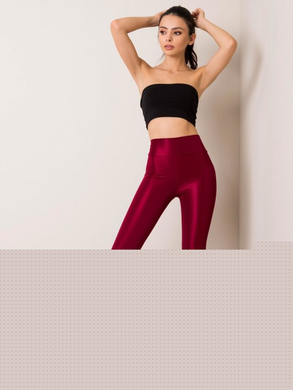 Bordowe legginsy Funky RUE PARIS