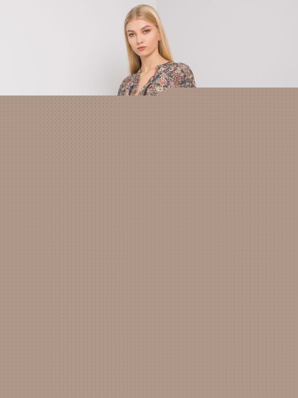 Khaki sukienka we wzory z falbaną Claremont OCH BELLA