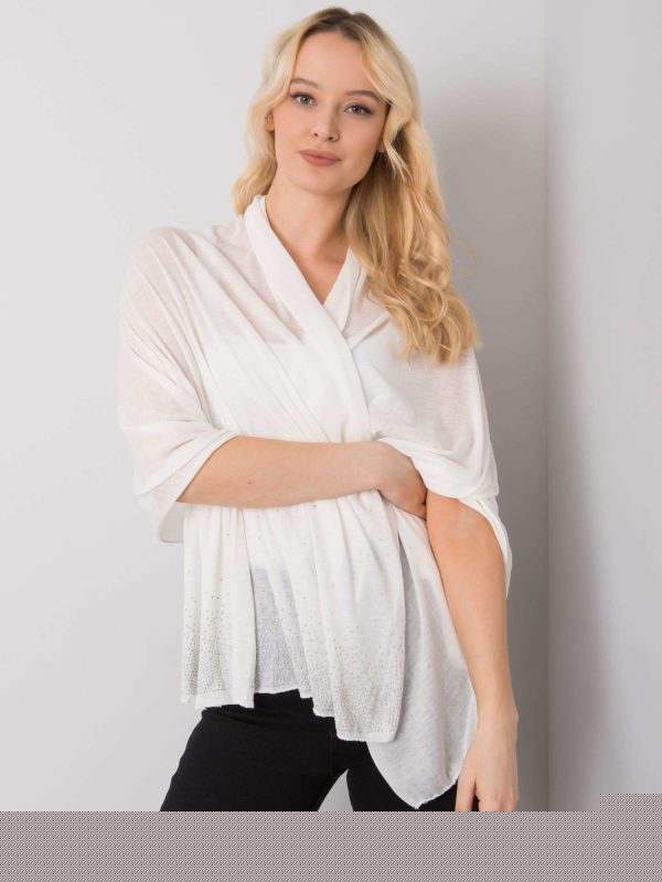 Ecru chusta z dżetami