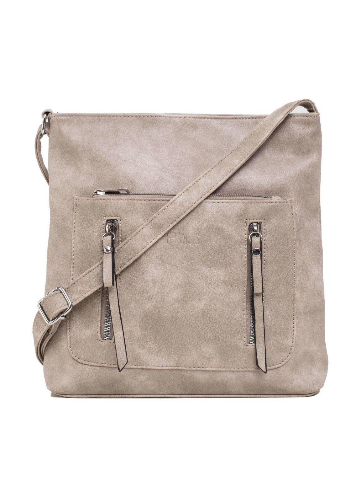 Ciemnobeżowa torebka faux leather