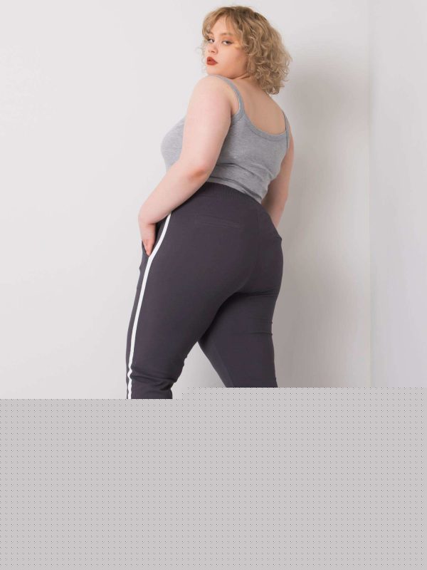 Grafitowe spodnie dresowe plus size damskie Kairi
