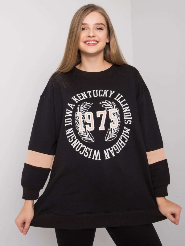 Czarna bluza oversize z nadrukiem Kate