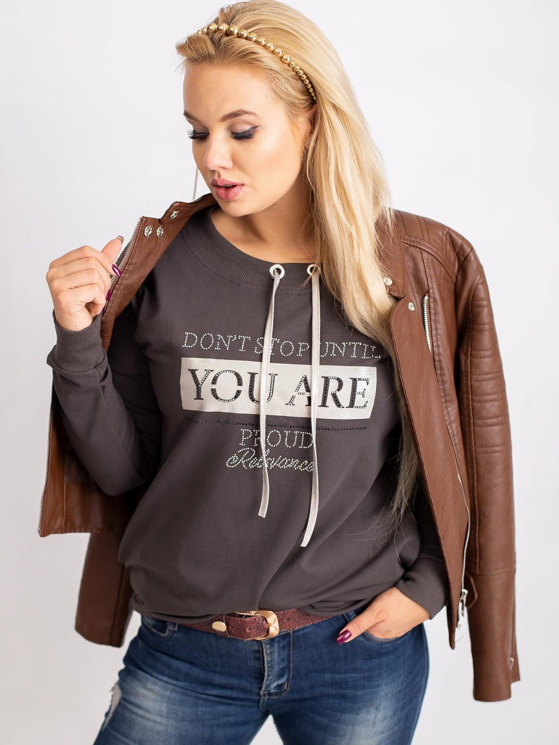 Khaki bluza plus size Twinkle
