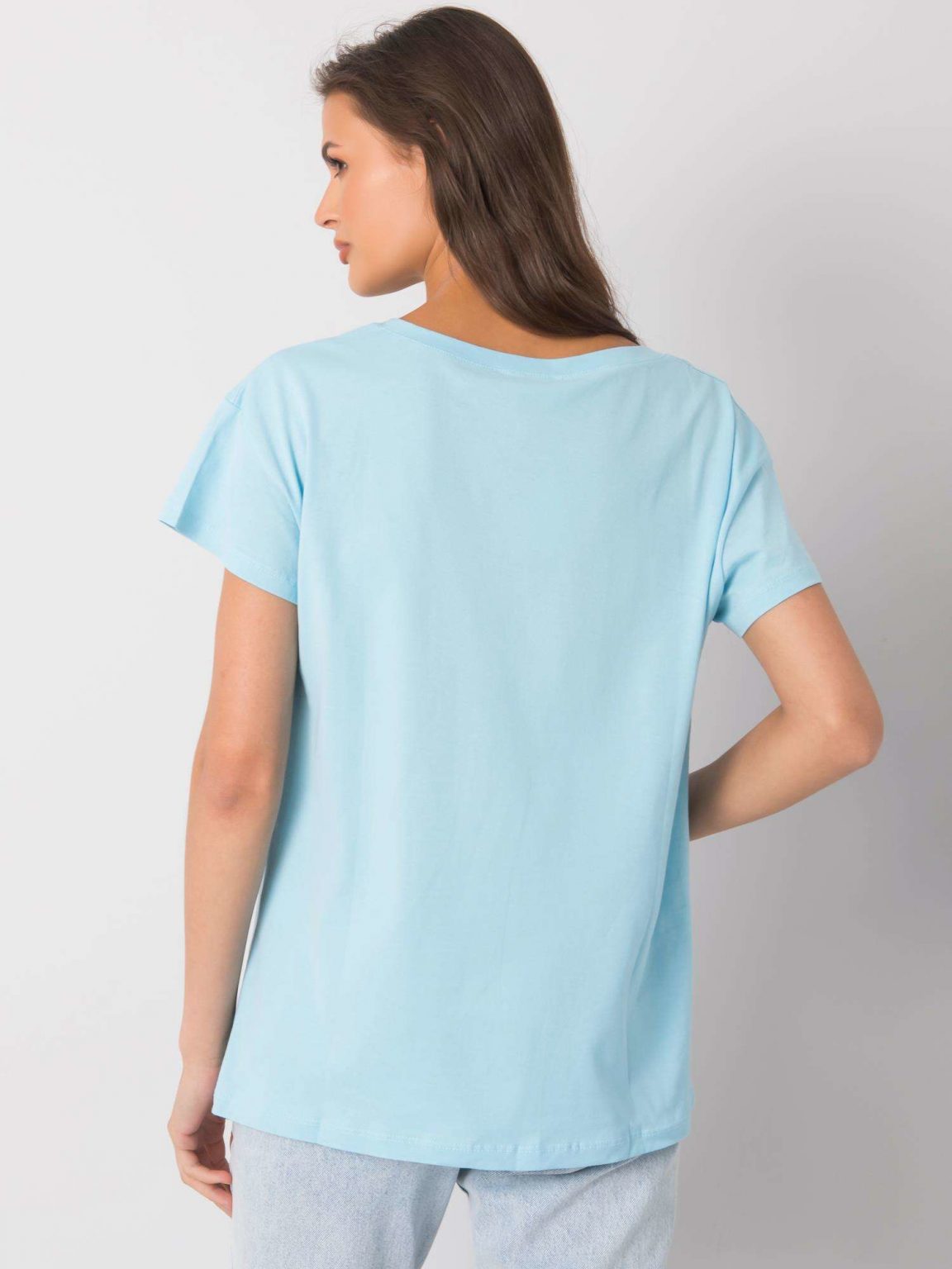 Jasnoniebieski t-shirt z nadrukiem Silva