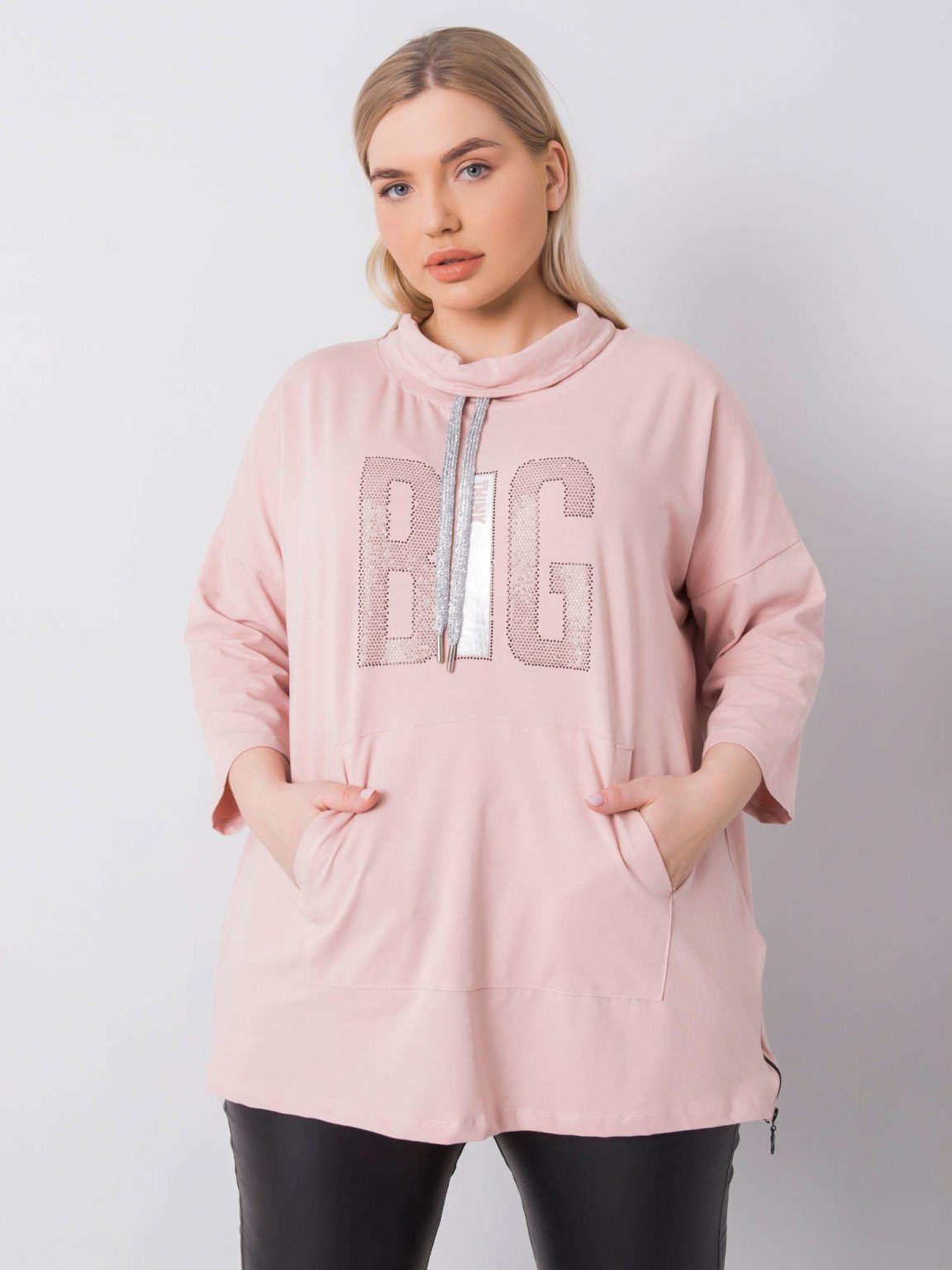 Brudnoróżowa bluzka plus size Iselin