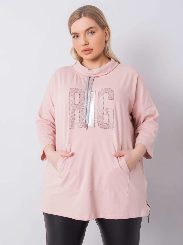Brudnoróżowa bluzka plus size Iselin