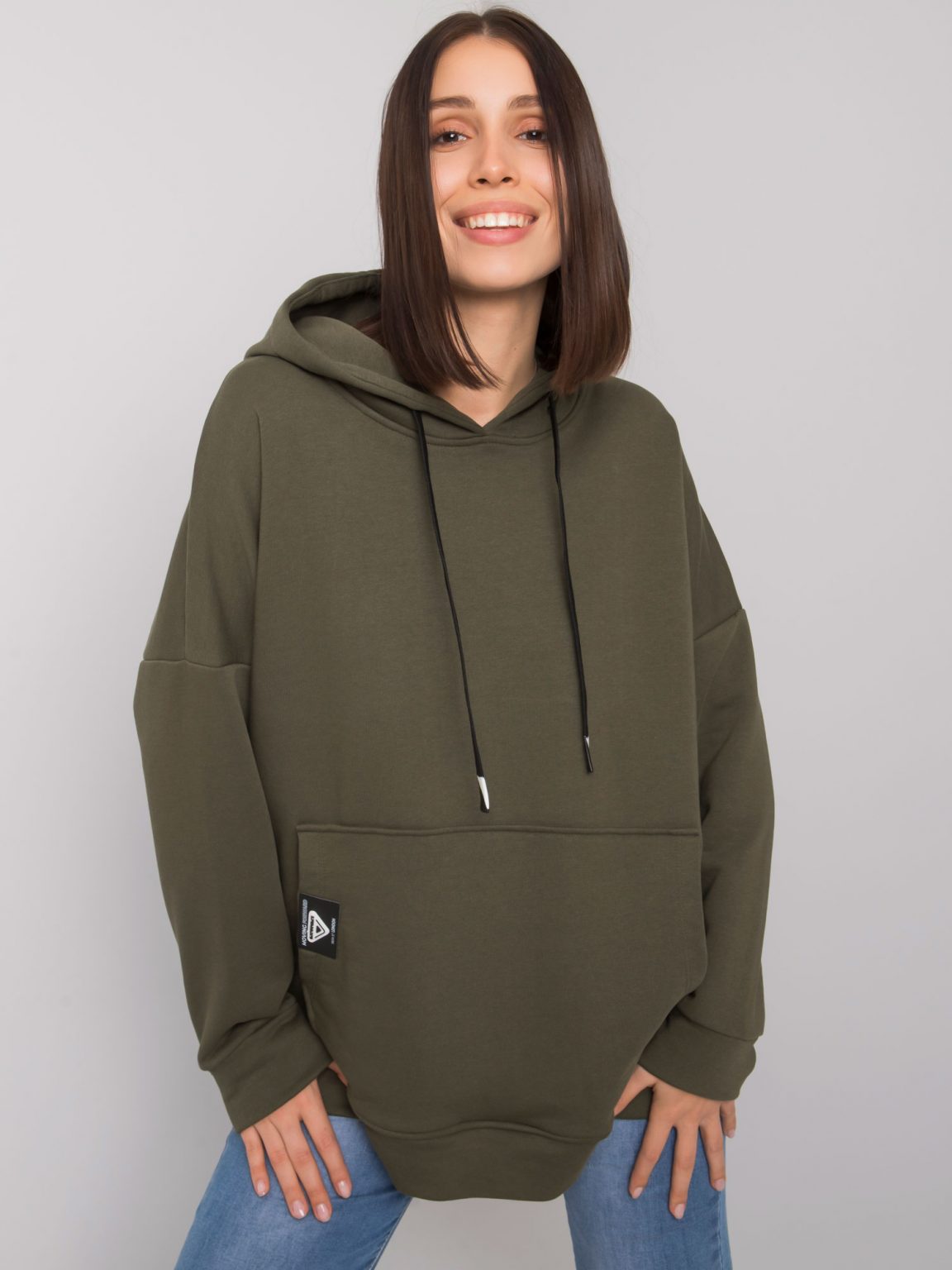 Khaki bluza kangurka plus size Josefina