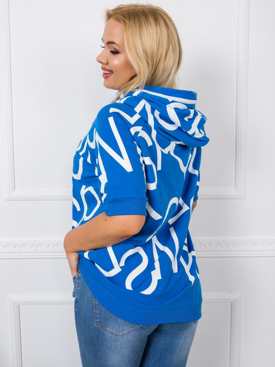 Niebieska bluza plus size Shawn