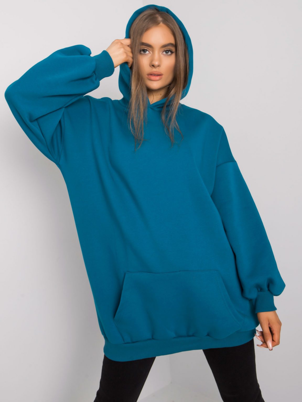 Morska długa bluza kangurka Roselle