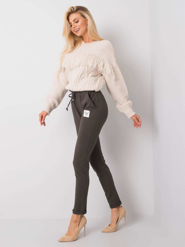Ciemne khaki spodnie dresowe Molly