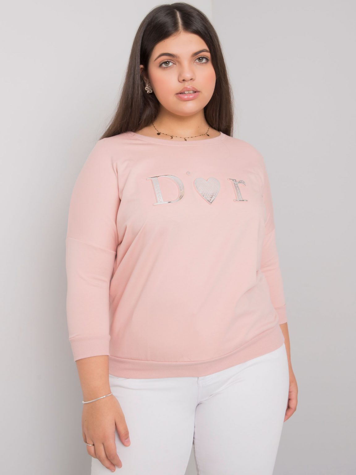 Brudnoróżowa bluzka plus size Alice
