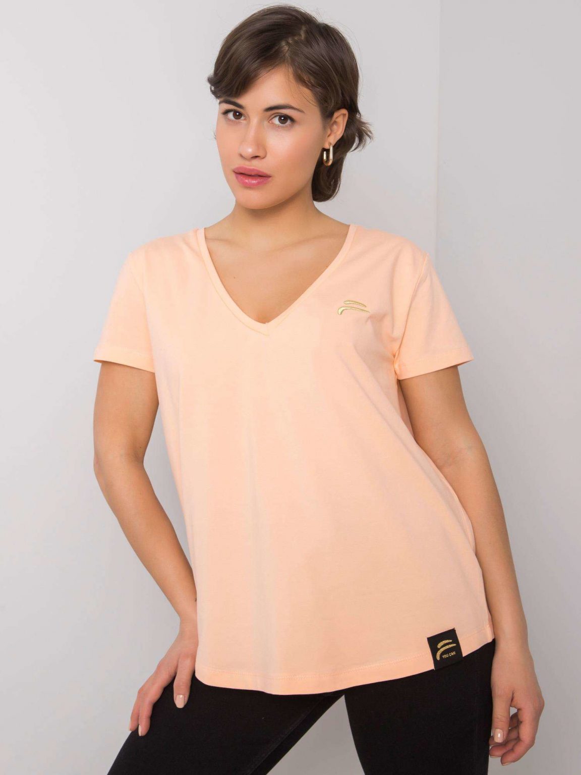 Brzoskwiniowy t-shirt Ginny FOR FITNESS