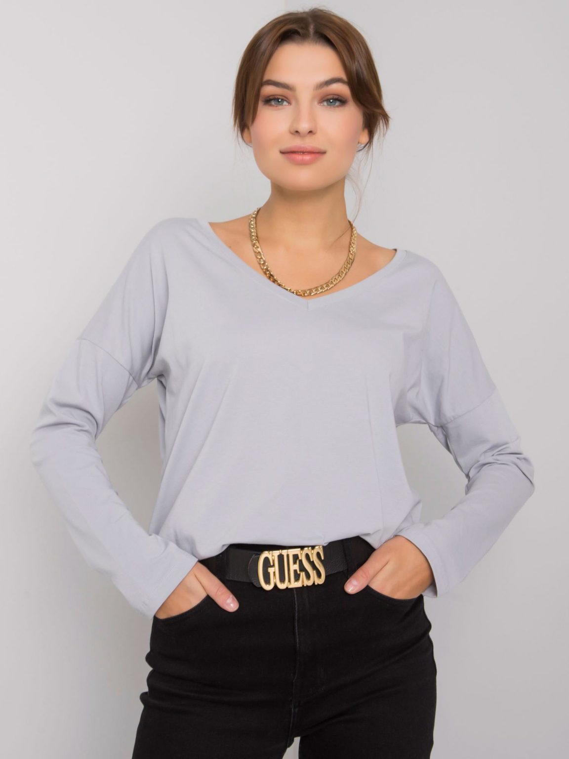 Jasnografitowa bluzka Modena