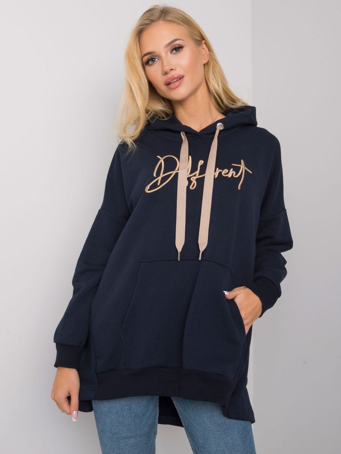 Granatowa bluza kangurka Fallon