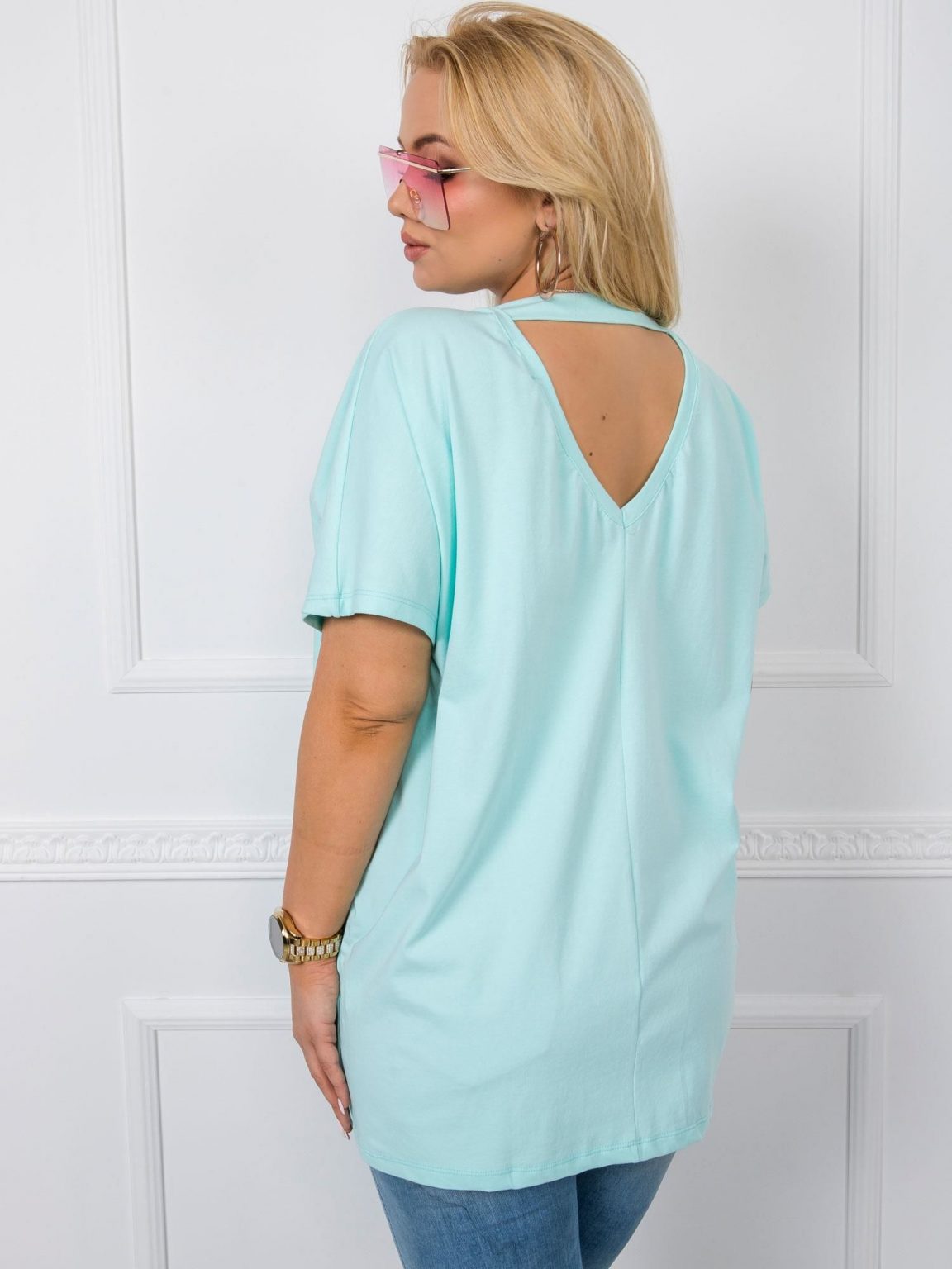 Jasnoniebieska bluzka plus size Jelissa