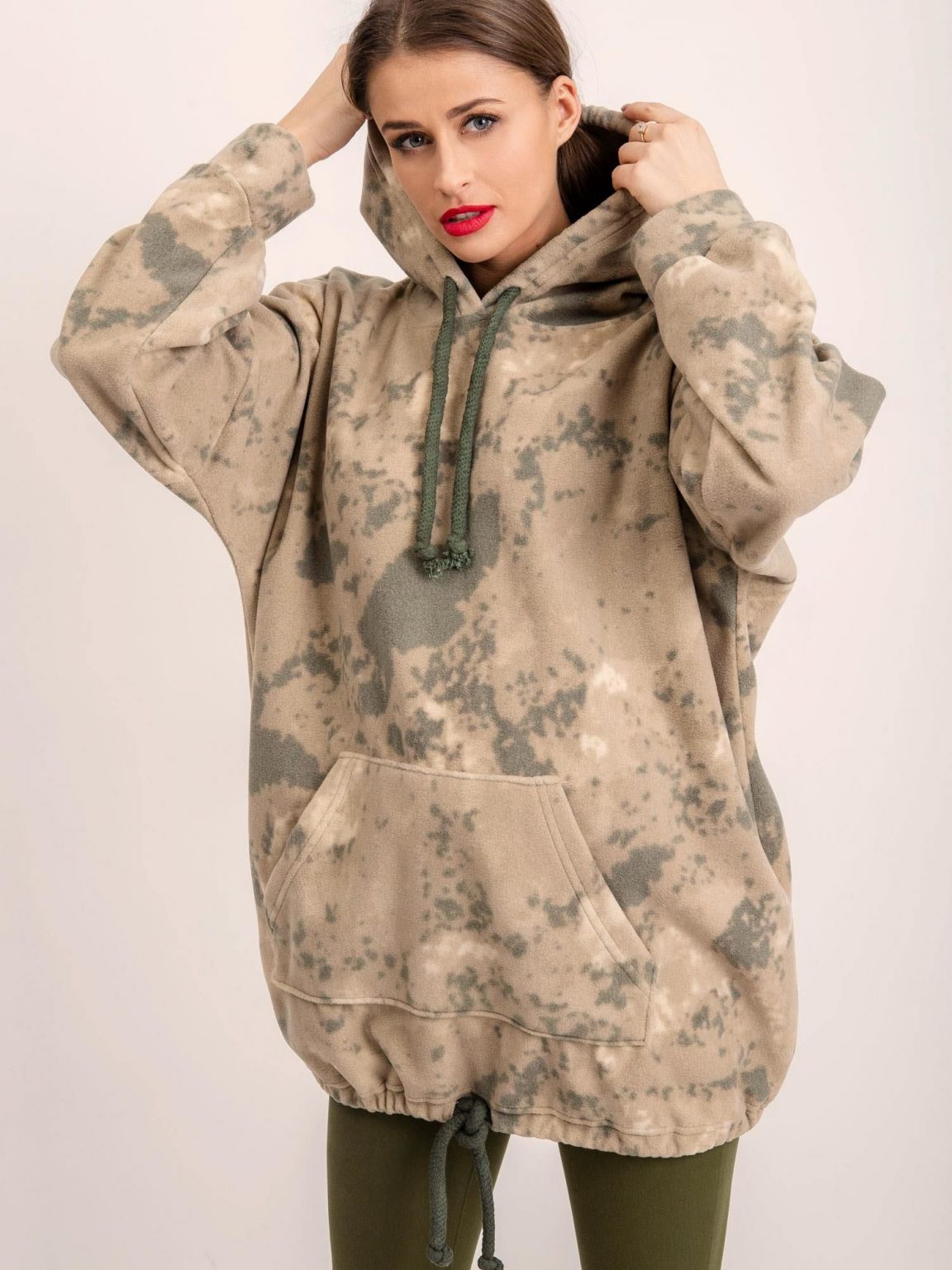 BSL Beżowa bluza z kapturem