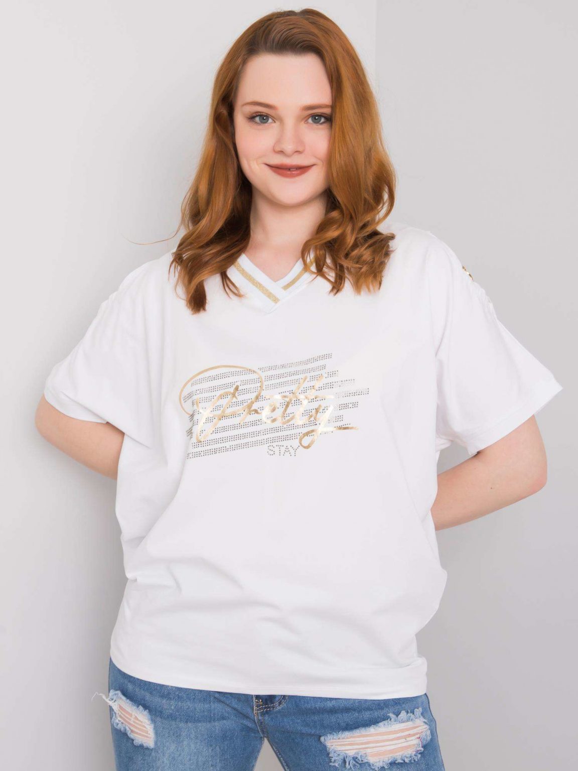 Biała bluzka plus size Richelle