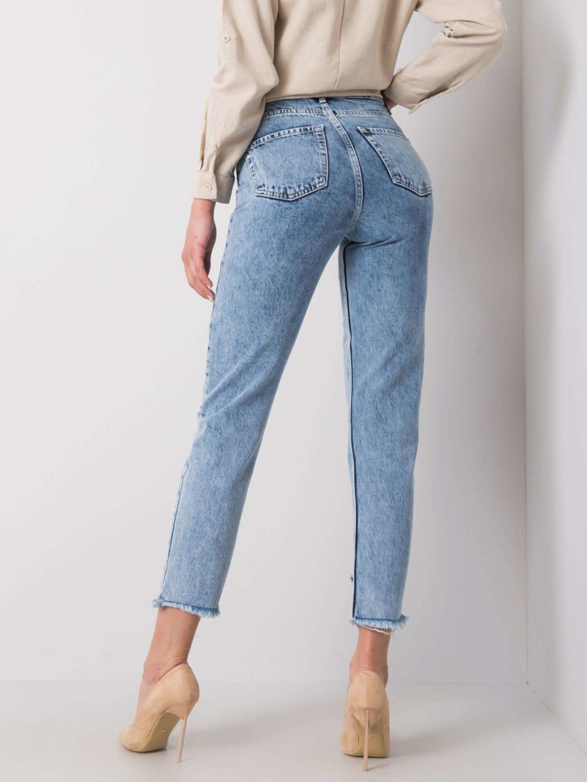 Niebieskie jeansy mom fit Leilani RUE PARIS