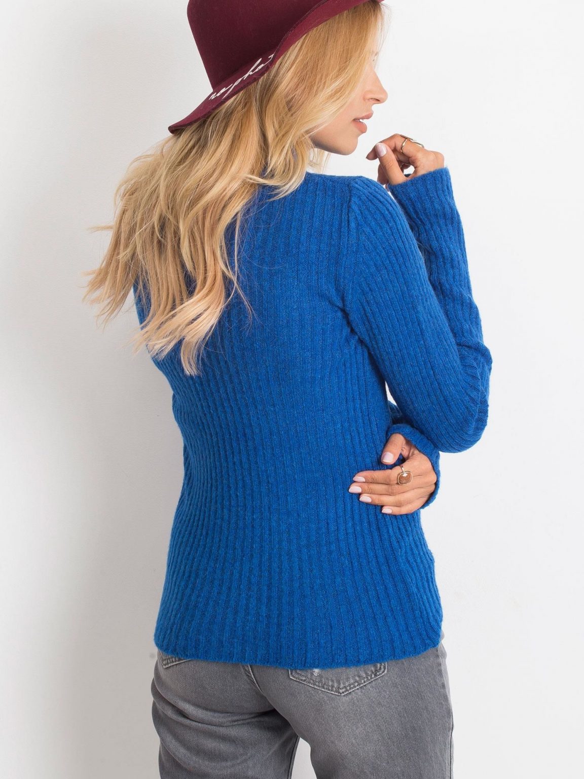 RUE PARIS Kobaltowy sweter Milo