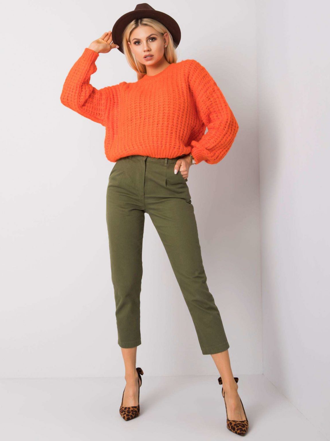 Khaki spodnie Lenny
