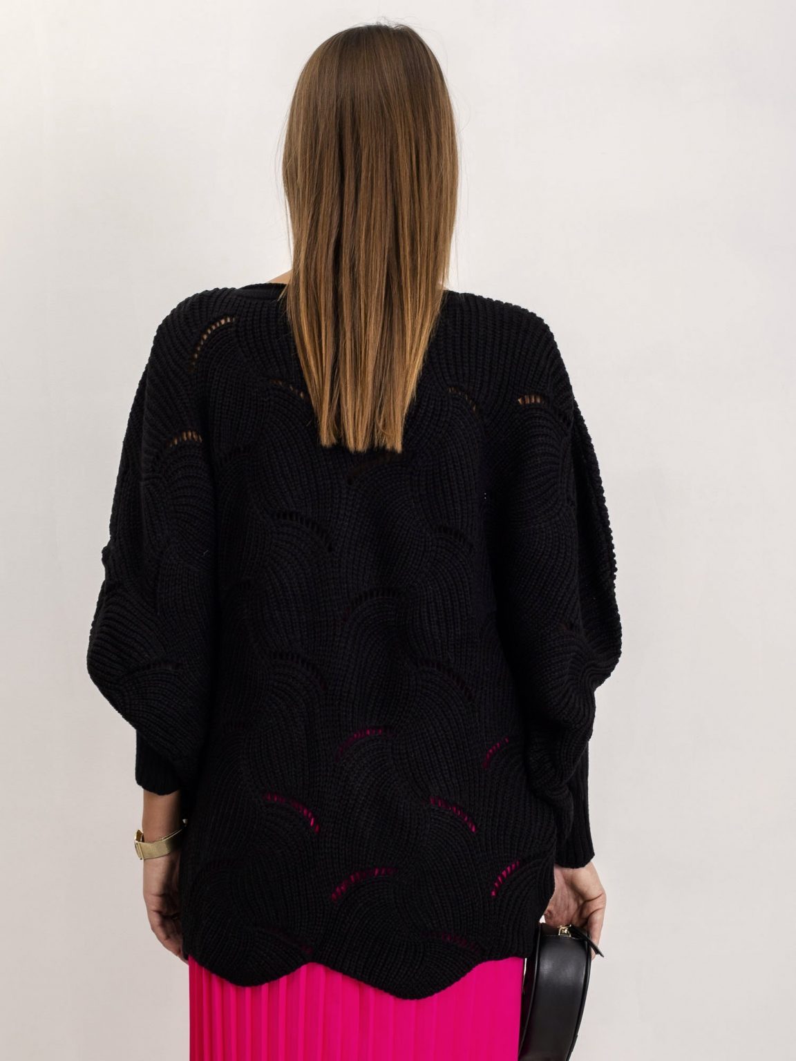 Czarny sweter Poncho
