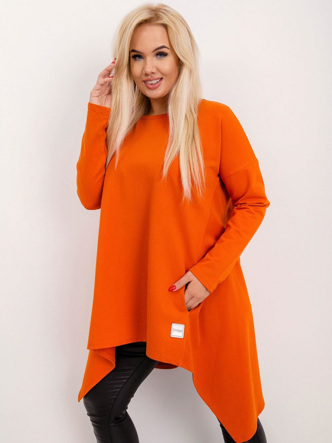 Ciemnopomarańczowa tunika plus size Andrea