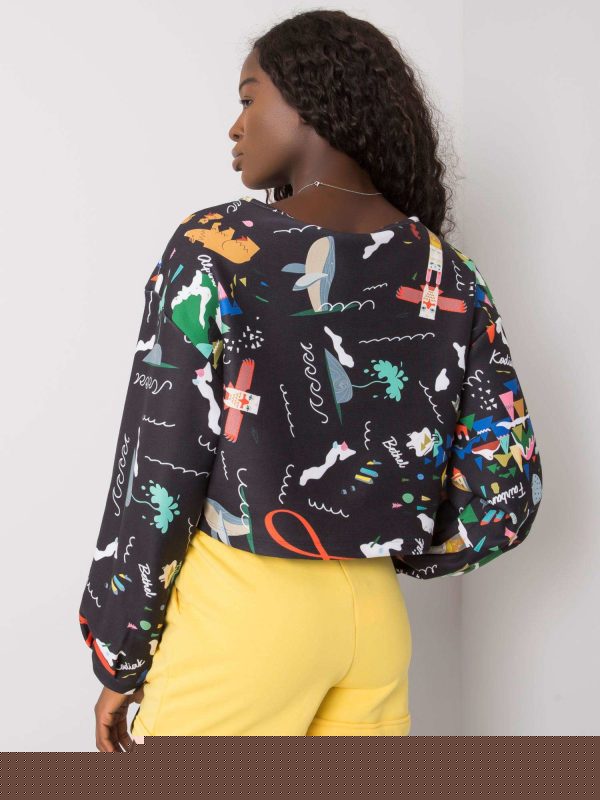 Czarna bluza z printami Florenza