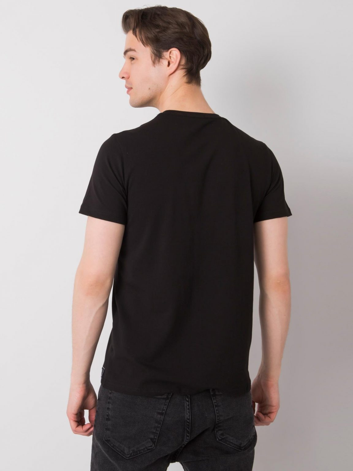 Czarny t-shirt męski z bawełny Vance LIWALI